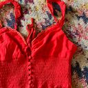 LIONESS Red  Top with Lace and Button Detail xs Photo 5