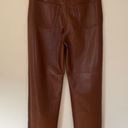 Wilfred NEW The Melina High Rise Vegan Faux Leather Straight Leg Pants Cognac Photo 6