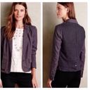 Anthropologie HEI HEI  Blazer Jacket Delanie Gray Plaid Cotton Collared Size 4 Photo 1