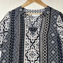 kim rogers  Women's Shirt Sz S Boho Black Multi Lightweight Bell 3/4 Sleeves Top Photo 1