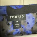 Torrid  blue floral chiffon clip dot ruffle front top semi sheer size 2X Photo 8