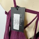 Chaser  Women's Size Medium Cold Shoulder Top Purple Shimmer Cage Back Blouse NWT Photo 3