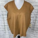 Terra & Sky women 1X 16W-18W sweater vest lightweight v-cut tan Photo 0