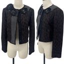 BCBGMAXAZRIA  Blazer Convertible Jeweled Pins Wool Knit Trim Leopard Womens XS Photo 1