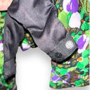 ZARA  Womens Floral Wrap Long Sleeve Green Purple Draped Bodysuit size medium Photo 3