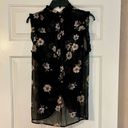 Who What Wear  Floral Sleeveless High Neck Blouse Large Photo 3