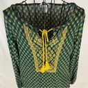 Christopher & Banks  Green and Gold Boho Top with Tassels Women’s Size Medium Photo 47