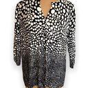 Cyrus  Cardigan Sweater Black Abstract Polka Dot Printed Button Down V-neck Photo 0