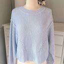 True Craft Baby Blue like new Sweater Lightweight Acrylic Comfy Womens Medium Cropped Photo 6