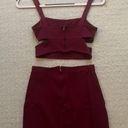 Urban Outfitters UO Cut-Out Cropped Two-Piece Set Maroon  Photo 3