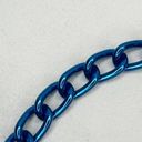 Hipp Blue Simple Basic Metal Chain Link Belt Size Large L Photo 2