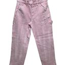 Gap  Denim High Rise Crop Carpenter Jeans Pink Size 27/4 New Photo 3