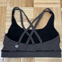 Lululemon  Energy Bra Long Line in Mod Stripe Black & White Size 4 Photo 5