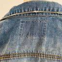 Old Navy Y2K  Denim Blue Jean Cotton Jacket Back Bedazzled Silver Sparkle Cross Photo 8