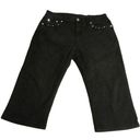 Sexy Couture Black Rhinestone Women's Capri Denim Jeans Size 13 Photo 0