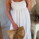 ZARA  Voluminous Textured Weave Dress US Small White Bridal Wedding Sundress Photo 8