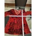 One World  Women's Red Velvet V-Neck Long Sleeve Casual Tunic Top Blouse Size 1X Photo 10