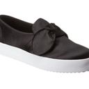 Rebecca Minkoff Black Satin Bow Slip-On Sneakers Photo 0