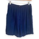 Petite Sophisticate Vintage 80s  Shorts Pleated Tailored High Waisted Navy Mom Photo 3