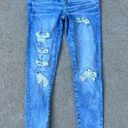 American Eagle AEO Super Hi Rise Jegging Size 2 Long Next Level Stretch distressed frayed jeans Photo 2