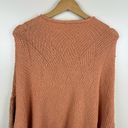 Free People  Womens Cuddle Up Pullover Boucle Sweater Peach Pink Sz M Oversized Photo 9