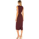 NBD Kiari Midi Plum Brown Burgundy Maroon Cut-Out Cutouts Midriff Pencil Dress Photo 1