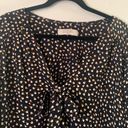 Lucy Love  Tiny Tulip Black Flower Print Long Sleeve Top Size Large Shirt Photo 3