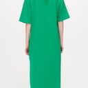 ZARA NWT  PLUSH T SHIRT JERSY MIDI MAXI DRESS GREEN SMALL Photo 3