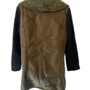 Sam Edelman Faux Suede Wool Blend Brown Shearling Collared Jacket - Large Photo 4