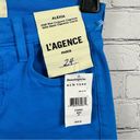 L'Agence L’agence Women’s Alexia Crop Cigarette Denim Jeans High Rise Neon Blue 24 NWT Photo 7