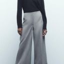 ZARA NWT  WIDE LEG PANTS WITH TURNED-UP HEM. Size small Photo 0