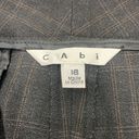 CAbi  Dark Charcoal Gray Plaid Wide Leg Mid Rise Trouser Pants Size 16 Long Photo 10