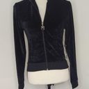 Max Studio NWT  Velvet Hoodie Black Full Zip Cotton Blend Size S Photo 0