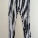 ONIA Linen Blend White Gray Striped Cuffed Beach Pants Photo 0