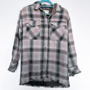 We The Free  Plaid Purple and Green Button Down Shacket Size XS Photo 2