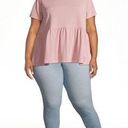 Time And Tru Short Sleeve Peplum Pullover Dusty Rose Relaxed Fit T-Shirt XXL Photo 0