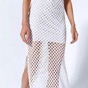 Alexis Dress Shaya Knit Crochet Midi Halter Fringe Tassel White XL NWT Photo 0