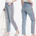 Banana Republic  Size 27 High Rise Straight Light Wash Denim Jeans Red Stripe Photo 1