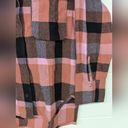 Free People New Izzy Cargo Shirt checkered pink black  szL flannel plaid jacket Photo 4