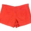 C&C California  Women’s Size S Red Orange Cotton Linen Blend Button Up Shorts Photo 0