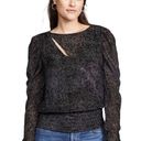 Ramy Brook Marian Spotted Burnout Ruffled Sleeve Blouse Photo 0