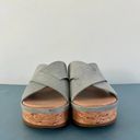 Sorel Cameron Flatform Crushed Blue Suede Mule Wedge Sandals Photo 2