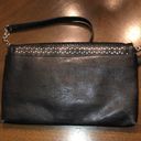 Nine West  Black & Silver Tone Laser Cut Foldover Clutch Or Shoulder Bag Photo 3