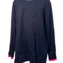 DKNY  navy blue pink trim pullover sweater Womens Size L Photo 1