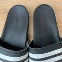 Adidas Women’s Black White Striped Slide Sandals Photo 7