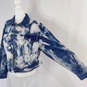 BP New  Bleach Overdye Denim Jacket Blue Bleached Cotton Jean Jacket Photo 4