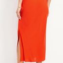 Old Navy High Waisted Orange Midi Skirt Photo 1