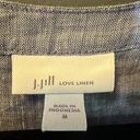 J.Jill  Love Linen 100% Linen Light Chambray Woven Buttoned Tunic Tank Size M Photo 4