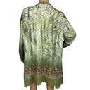 One World  Plus Size Kimono Abstract Floral Green Orange Size 1X NWOT Photo 2