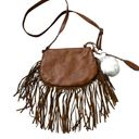 Boutique Boho Faux Leather Elephant Fringe Crossbody Bag Purse Brown Festival Photo 1